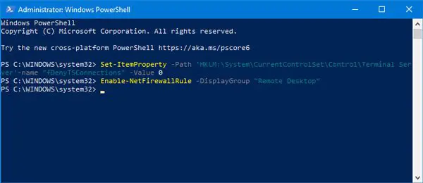 how to enable remote powershell windows 10